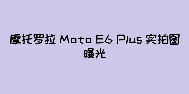 摩托罗拉 Moto E6 Plus 实拍图曝光