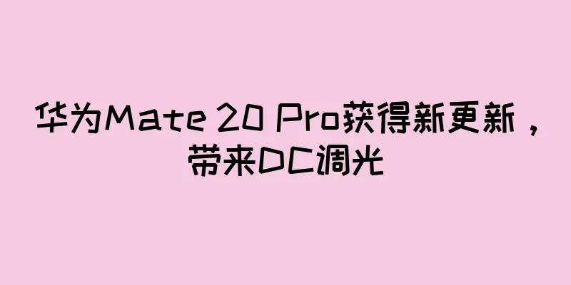 华为Mate 20 Pro获得新更新，带来DC调光