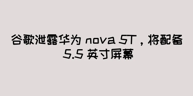 谷歌泄露华为 nova 5T，将配备 5.5 英寸屏幕