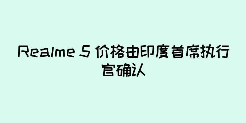 Realme 5 价格由印度首席执行官确认
