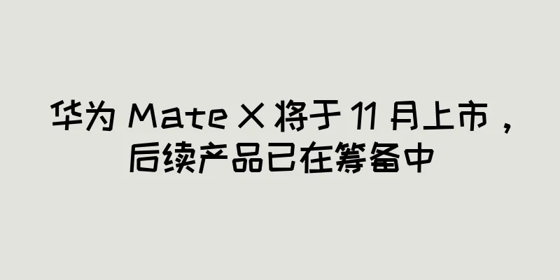 华为 Mate X 将于 11 月上市，后续产品已在筹备中