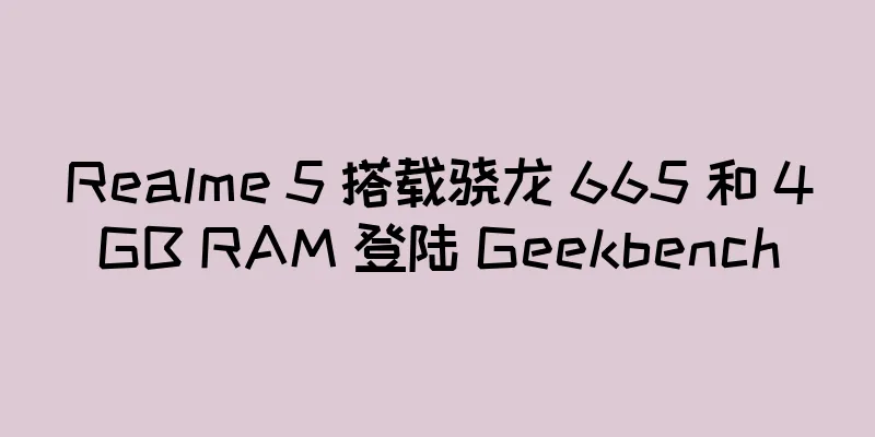 Realme 5 搭载骁龙 665 和 4GB RAM 登陆 Geekbench
