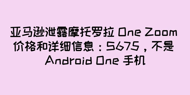 亚马逊泄露摩托罗拉 One Zoom 价格和详细信息：S675，不是 Android One 手机