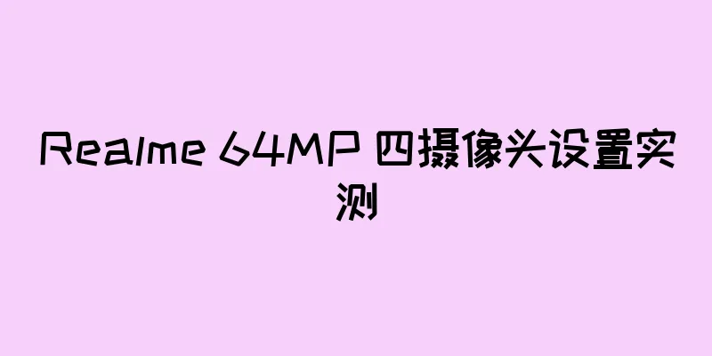 Realme 64MP 四摄像头设置实测