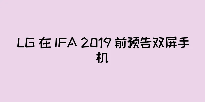 LG 在 IFA 2019 前预告双屏手机
