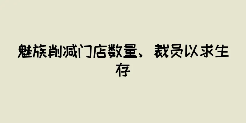 魅族削减门店数量、裁员以求生存