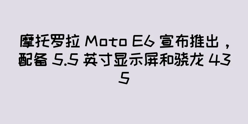 摩托罗拉 Moto E6 宣布推出，配备 5.5 英寸显示屏和骁龙 435