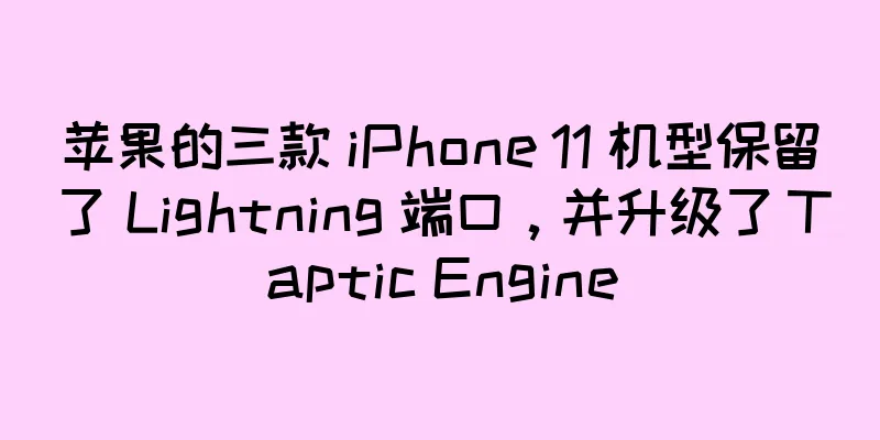苹果的三款 iPhone 11 机型保留了 Lightning 端口，并升级了 Taptic Engine