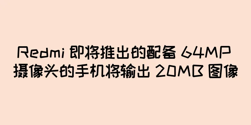 Redmi 即将推出的配备 64MP 摄像头的手机将输出 20MB 图像