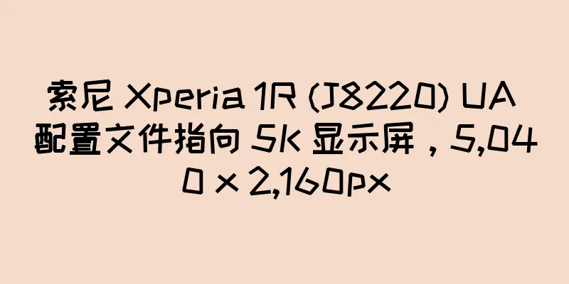 索尼 Xperia 1R (J8220) UA 配置文件指向 5K 显示屏，5,040 x 2,160px