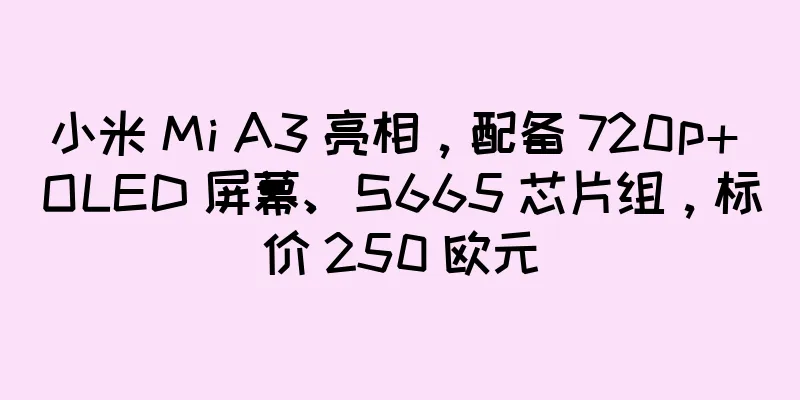 小米 Mi A3 亮相，配备 720p+ OLED 屏幕、S665 芯片组，标价 250 欧元