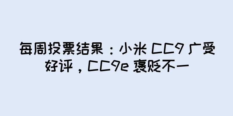 每周投票结果：小米 CC9 广受好评，CC9e 褒贬不一