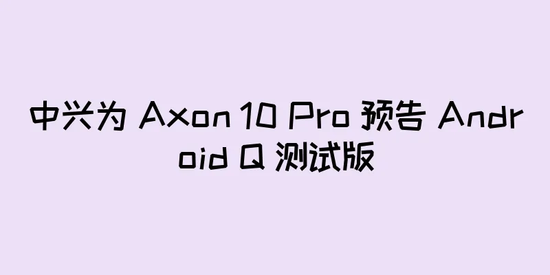 中兴为 Axon 10 Pro 预告 Android Q 测试版