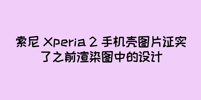 索尼 Xperia 2 手机壳图片证实了之前渲染图中的设计