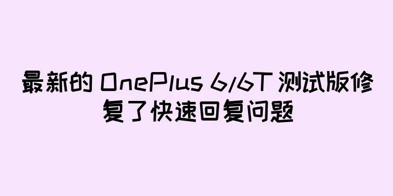 最新的 OnePlus 6/6T 测试版修复了快速回复问题
