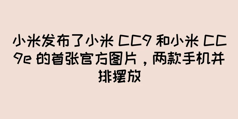 小米发布了小米 CC9 和小米 CC9e 的首张官方图片，两款手机并排摆放