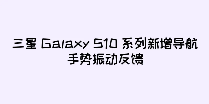 三星 Galaxy S10 系列新增导航手势振动反馈
