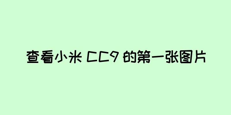 查看小米 CC9 的第一张图片