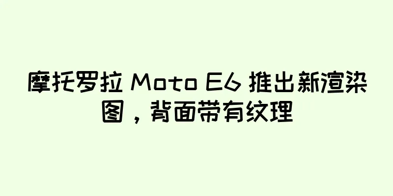 摩托罗拉 Moto E6 推出新渲染图，背面带有纹理