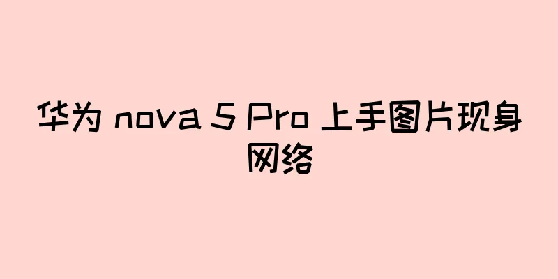 华为 nova 5 Pro 上手图片现身网络