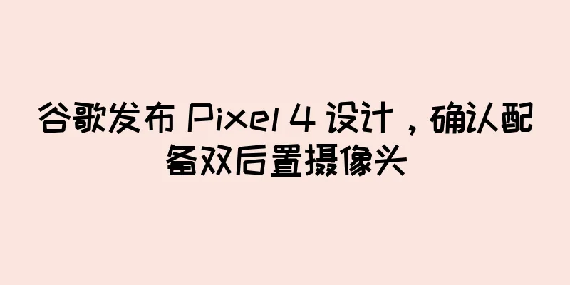 谷歌发布 Pixel 4 设计，确认配备双后置摄像头
