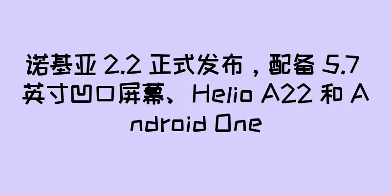 诺基亚 2.2 正式发布，配备 5.7 英寸凹口屏幕、Helio A22 和 Android One