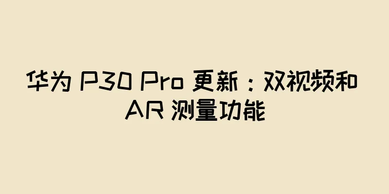 华为 P30 Pro 更新：双视频和 AR 测量功能
