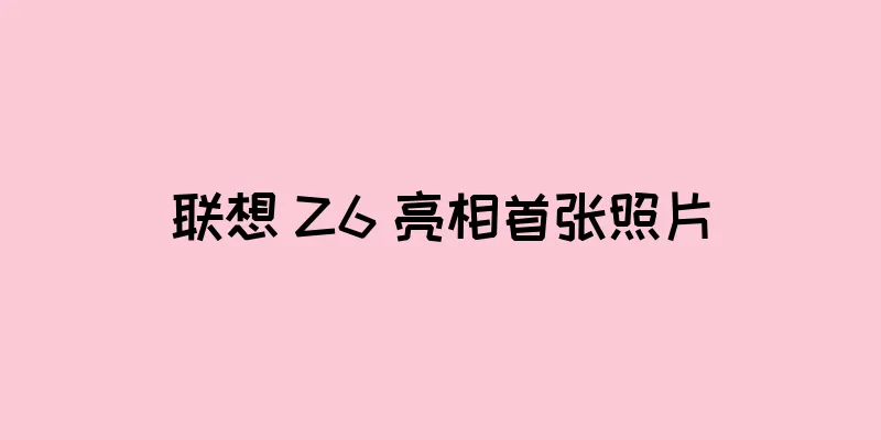 联想 Z6 亮相首张照片