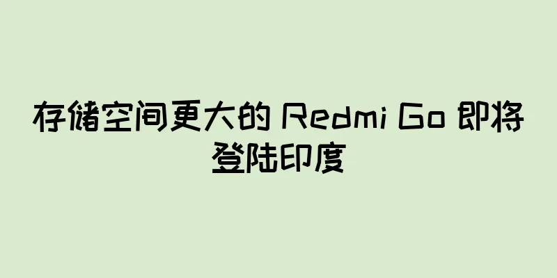 存储空间更大的 Redmi Go 即将登陆印度