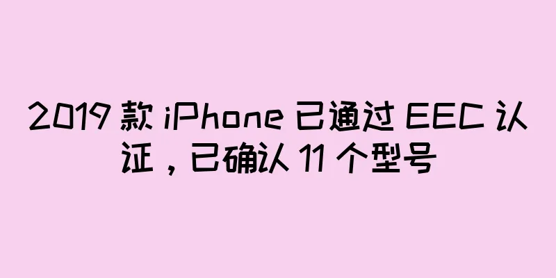 2019 款 iPhone 已通过 EEC 认证，已确认 11 个型号