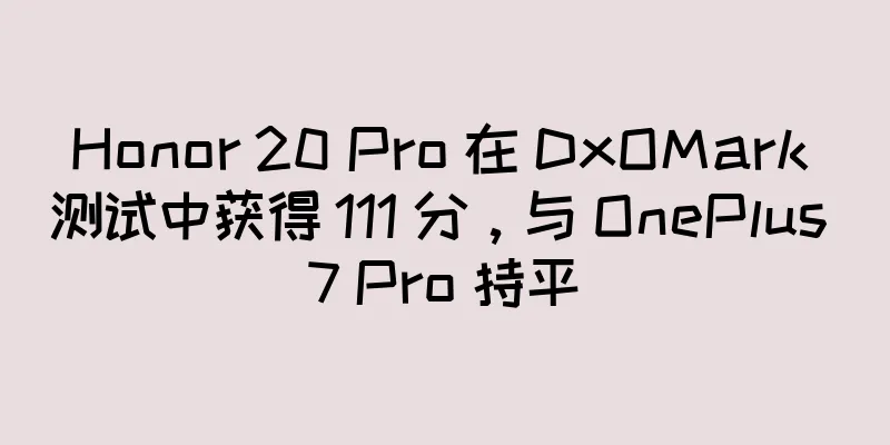 Honor 20 Pro 在 DxOMark 测试中获得 111 分，与 OnePlus 7 Pro 持平