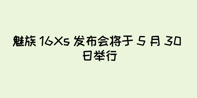 魅族 16Xs 发布会将于 5 月 30 日举行