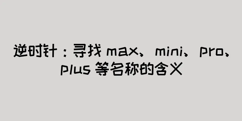 逆时针：寻找 max、mini、pro、plus 等名称的含义