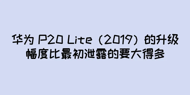 华为 P20 Lite（2019）的升级幅度比最初泄露的要大得多