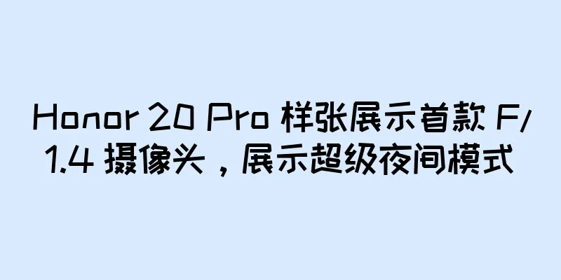 Honor 20 Pro 样张展示首款 F/1.4 摄像头，展示超级夜间模式