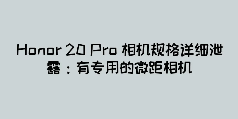 Honor 20 Pro 相机规格详细泄露：有专用的微距相机