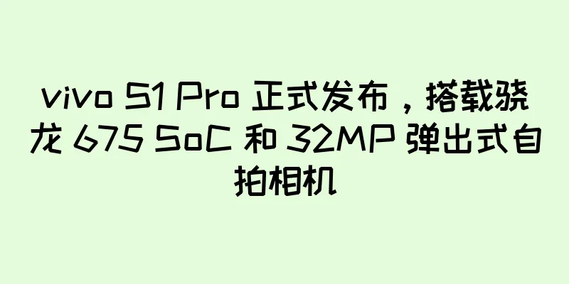 vivo S1 Pro 正式发布，搭载骁龙 675 SoC 和 32MP 弹出式自拍相机