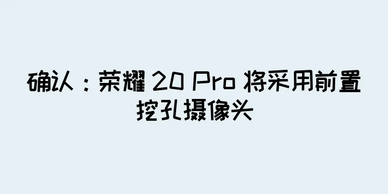 确认：荣耀 20 Pro 将采用前置挖孔摄像头