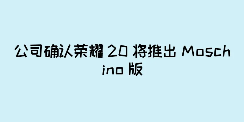 公司确认荣耀 20 将推出 Moschino 版