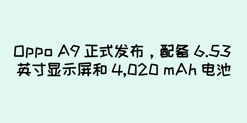 Oppo A9 正式发布，配备 6.53 英寸显示屏和 4,020 mAh 电池