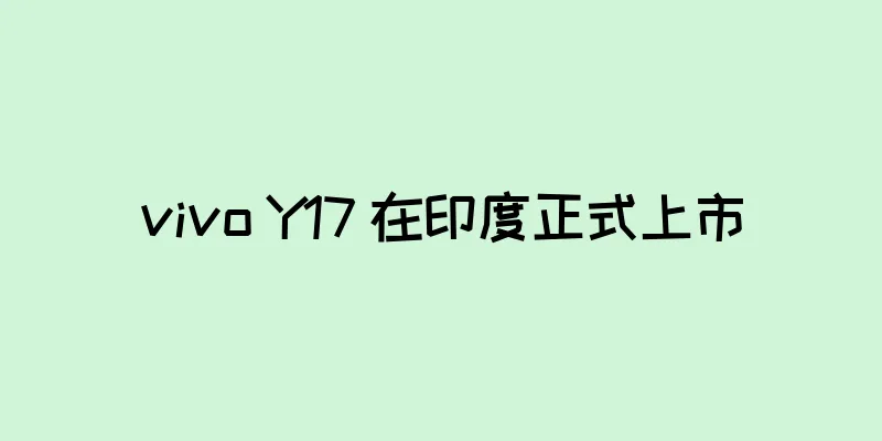 vivo Y17 在印度正式上市