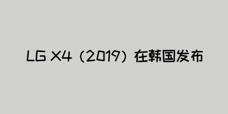 LG X4（2019）在韩国发布