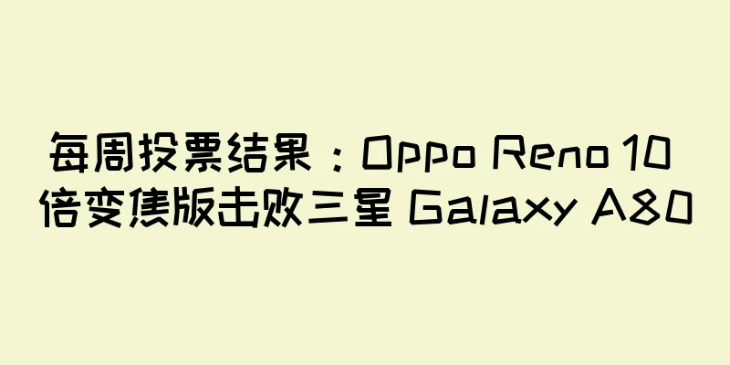 每周投票结果：Oppo Reno 10 倍变焦版击败三星 Galaxy A80