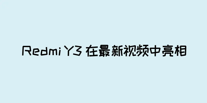 Redmi Y3 在最新视频中亮相