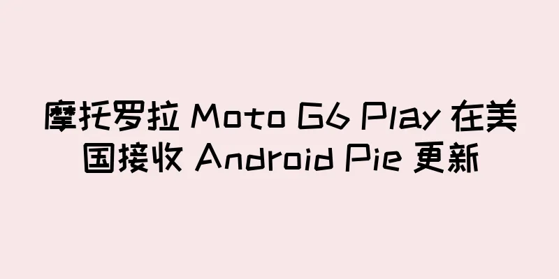 摩托罗拉 Moto G6 Play 在美国接收 Android Pie 更新