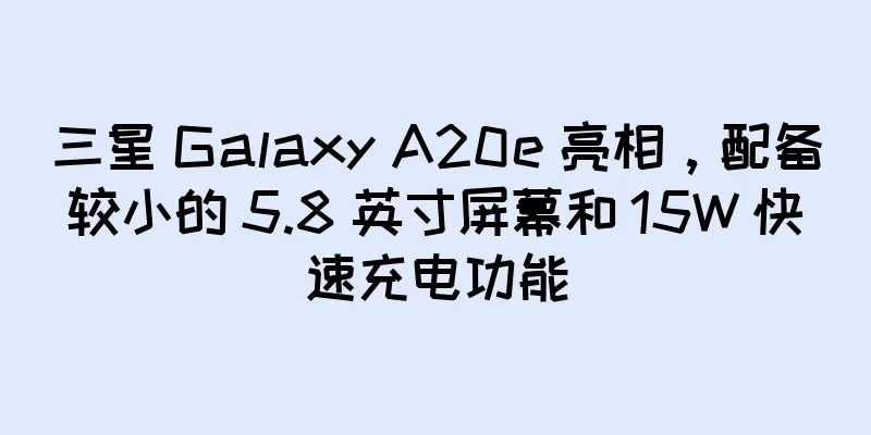 三星 Galaxy A20e 亮相，配备较小的 5.8 英寸屏幕和 15W 快速充电功能