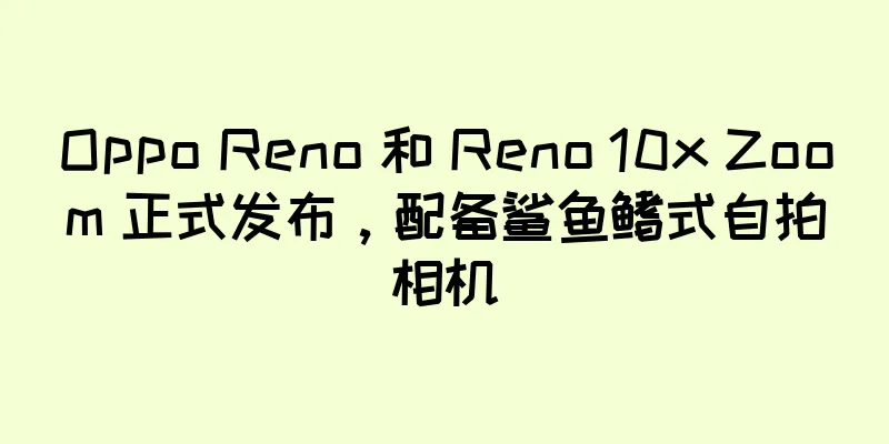 Oppo Reno 和 Reno 10x Zoom 正式发布，配备鲨鱼鳍式自拍相机