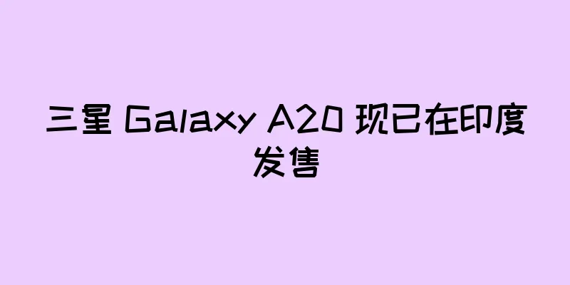 三星 Galaxy A20 现已在印度发售