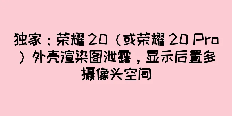 独家：荣耀 20（或荣耀 20 Pro）外壳渲染图泄露，显示后置多摄像头空间
