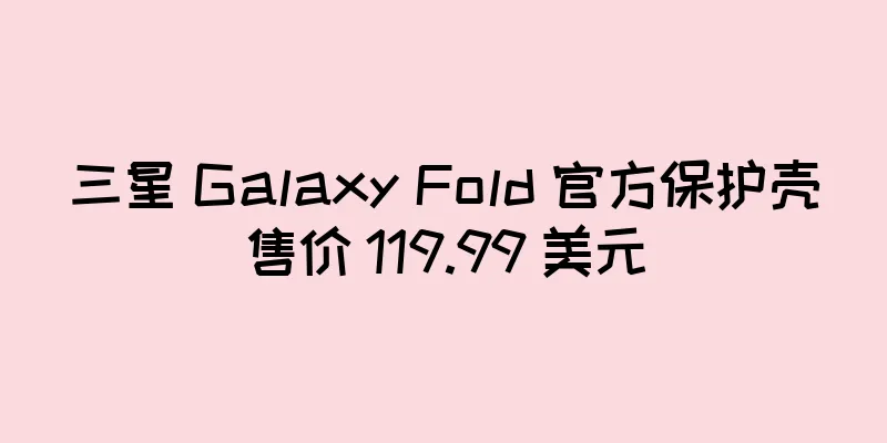 三星 Galaxy Fold 官方保护壳售价 119.99 美元